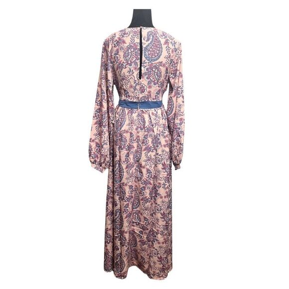Unique Vintage Pink Paisley Print Dress - Picture 3 of 11